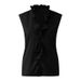 Spring Summer Fashion New Sleeveless Ruffle Blouse Plus Size Women's Top Shirt_ecoleips.com