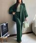 Women's Clothing Loose Solid Color Two Piece Suits New Long Sleeved Large Size Suits_ecoleips.com