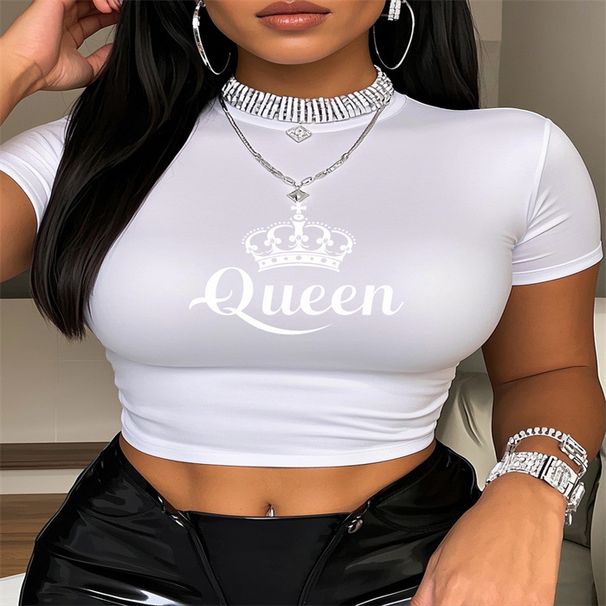 Summer Women's Casual Short Sleeve T-Shirt Crew Neck Printed Top European American Style Fashion Trend Hot Selling 2025_ecoleips.com