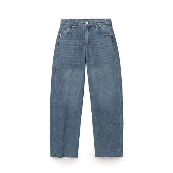 Women's Denim Jacket & Low-Rise Jeans Set - Balloon Sleeve Crop Jacket & Straight Leg Pants - Urban Casual Outfit For Streetwear & Office (XS/S/M/L)_ecoleips.com