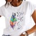 European And American Cross-border Foreign Trade Women's Floral Plant Print Round-neck Short-sleeve T-shirt Top_ecoleips.com