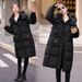 Trendy Winter Long Puffer Coat For Women – Knee-Length Quilted Jacket, Thickened Hooded Parka, Elegant & Warm Casual Outerwear_ecoleips.com