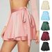 Solid Color Skirt High Waisted Fashionable One Piece Strappy Skirt Chiffon Satin Wrap Skirt_ecoleips.com