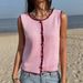 Y2K Contrast Trim Knit Tank Top | Sleeveless Cropped Summer Casual Wear For Women, Street Style_ecoleips.com