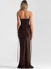 JULISSA MO Patchwork Sexy Strapless Satin Women Maxi Dress Coffee Backless High Waist Dress Winter Slim Elegant Party Club Dress_ecoleips.com