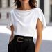 Women's Satin Short Sleeve Shirt - Breathable & Stylish Blouse For Summer & Office Wear_ecoleips.com