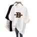 Women's White Loose Short-sleeved T-shirt Women's Large Size Tops New Summer Medium And Long Style T-shirt_ecoleips.com