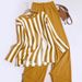 Women's Clothing Two Piece Striped Long Sleeved Top And Elastic Waist Pants Casual And Comfortable Suit_ecoleips.com