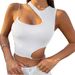 JFL9243 Summer European American Women's Clothing T-shirt Tank Top With Metal Chain And Exposed Navel For Women_ecoleips.com