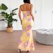 AD175 European And American Style Ins Fashion Digital Print Sexy Backless V-neck Bodycon Dress_ecoleips.com