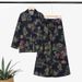 Retro Style Women's Cotton Trouser Suit Long Sleeved Shirt Wide Leg Pants Set Casual_ecoleips.com