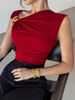2026 Summer New Product Temperament Simple Sleeveless Metal Ring Design Solid Color Thin Vest Top_ecoleips.com