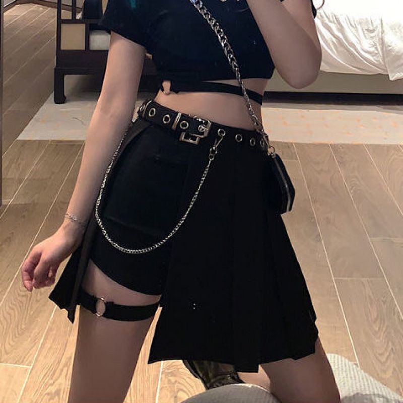 Street Dance Costume Hot Workwear Half Skirt Women BF Style Hip Hop Sister Disco Cool Girl Outfit Top Set_ecoleips.com