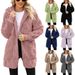 Women's Plush Cardigan Style Fluffy Casual Coat Autumn Winter Plaid Loungewear Clothing For Ladies_ecoleips.com
