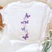 European And American Cross-border Foreign Trade Women's Floral Butterfly Round-neck Printed Short-sleeve T-shirt Top_ecoleips.com