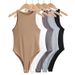 Aria Basics Aria Basics Ins European And American Sexy Elastic Double-layer Sleeveless Tank Top Jumpsuit 2025 Summer New Round-neck_ecoleips.com
