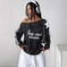 Spring/Summer Women's Fashion Drop Shoulder Sleeve Striped Top Loose Fitting Versatile Street Style Wholesale_ecoleips.com