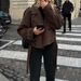 Women's Clothing Large Lapel Wool Coat Jacket Short Fashion Belted Casual England Style Winter Overcoat_ecoleips.com