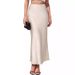 DEW Elegant High-Waist Mermaid Pencil Skirt - Stretch Acetate Satin Tailored Work Skirt For Women, Office To Dinner_ecoleips.com
