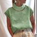 Women's Clothing Solid Color Hollow Tops Casual High Collar Linen Lace Breathable Shirt_ecoleips.com