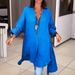Women's Clothing Cotton And Linen Split Loose Shirt Dress_ecoleips.com