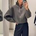 High-quality 2025 Autumn New European And American Women's Fashion Versatile Stand-up Collar Long-sleeve Loose Jacket_ecoleips.com