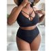 plus Size Halter High Waisted Bikini Swimsuit Solid Color European American Style Sexy Bikini Set for Women Wire-Free Chest Pad_ecoleips.com