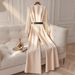 Women's V-Neck Jumpsuit Lace Trim Wide Leg Flowy Sleeves Elegant Spring Autumn_ecoleips.com