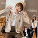 Women's Knitted Cardigan For Early Autumn, High-end Style, Core-spun Yarn, Autumn Suspender Dress Paired With A Light_ecoleips.com