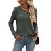 Women's 2025 Autumn/Winter New Loose And Casual V-neck Button Top Pit Striped T-shirt For Women_ecoleips.com