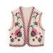 Women's clothing women's clothing spring and autumn new style flower embroidered sleeveless cardigan vest top 8WS3475_ecoleips.com
