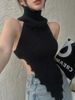 Sleeveless Knit Vest Women, New Design For Autumn And Winter, High Neck Sweater, Sexy Slim-Fit Short Top_ecoleips.com