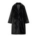 Women's Oversized Blazer Coat With Faux Fur Collar Longline Trench Coat Streetwear Fashion Outerwear_ecoleips.com