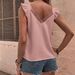 Elegant V-Neck Camisole Top for Women Lace Trim Summer Sleeveless Blouse Breathable Lightweight White plus Size Clothes_ecoleips.com