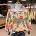 Women's Fashion Loose Sweatshirt 3D Printed Floral Long Sleeved Pleated Neck New Cross Border Hot Selling 2026 Factory Direct Sale_ecoleips.com