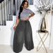 Women's Clothing New Women's Clothing Street Casual Versatile Elastic Waist Wide Leg Pants_ecoleips.com