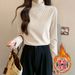 For Autumn And Winter, Wear A Warm T-Shirt With A Semi-High Neck Design And A Double-Sided German Velvet Long-Sleeved Ba_ecoleips.com