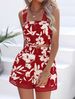 Women's Clothing New Summer Floral Print Suspender Tops And Shorts_ecoleips.com