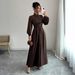 Voya Women's Simple And Fashionable Button Up Long Sleeved Dress For Autumn And Winter_ecoleips.com