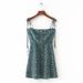 Cross-border 2018 Summer French Floral Print Spaghetti Strap Off-Shoulder Short Slim-Fit Backless Dress For Women_ecoleips.com