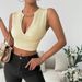 Voya 2026tk International Station Hot-Selling Sexy V-Neck T-Shirt, New Spring/Summer Short Sleeveless Crop Top With Unique_ecoleips.com