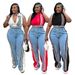 Women's Sleeveless Stand Collar Short Top High Waist Slim Fit Striped Splicing Summer Outfit Hot Girl Set_ecoleips.com