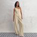 Women's Commuter Fashion Khaki Off-shoulder Cotton and Linen Vest Trousers Two-piece Set _ecoleips.com