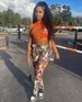 Women's Clothing Autumn And Winter New Fashion Leaf Print Workwear Straight Loose Trousers_ecoleips.com