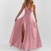 Women's Slim Fit Ruffle Dress Spring 2026 American Style Solid Color Sexy Slit Casual Summer Fashion Dress_ecoleips.com