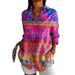 Women's Summer New Trendy Seven-Sleeve Animal Pattern Print 3D Shirt_ecoleips.com