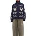 Fair Isle Knit Cardigan – Nordic High Neck Coat, Oversized & Cozy For Winter_ecoleips.com
