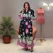 Muslim Dress Women's Clothing Elegant Printed Long Robe Dress – 5/4 Sleeve Modest Dress For Women, Flowy Polyester, Spring & Summer Fashion"_ecoleips.com