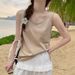 Women's Camisole Vest For Outerwear Spring Summer Loose Lazy Style Beautiful Back Covering Side Breast Sleeveless Base_ecoleips.com