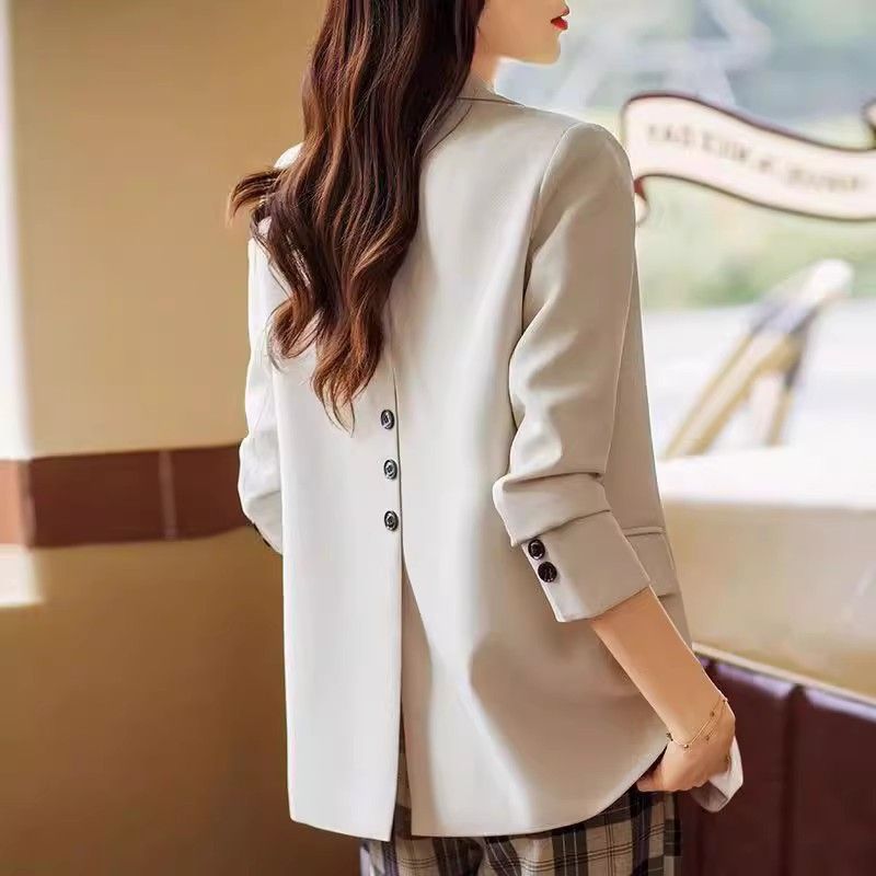 Elegant Casual Women's Blazer High-End Design Spring/Autumn Style Commuter Suit Jacket Niche Fashion Outerwear_ecoleips.com